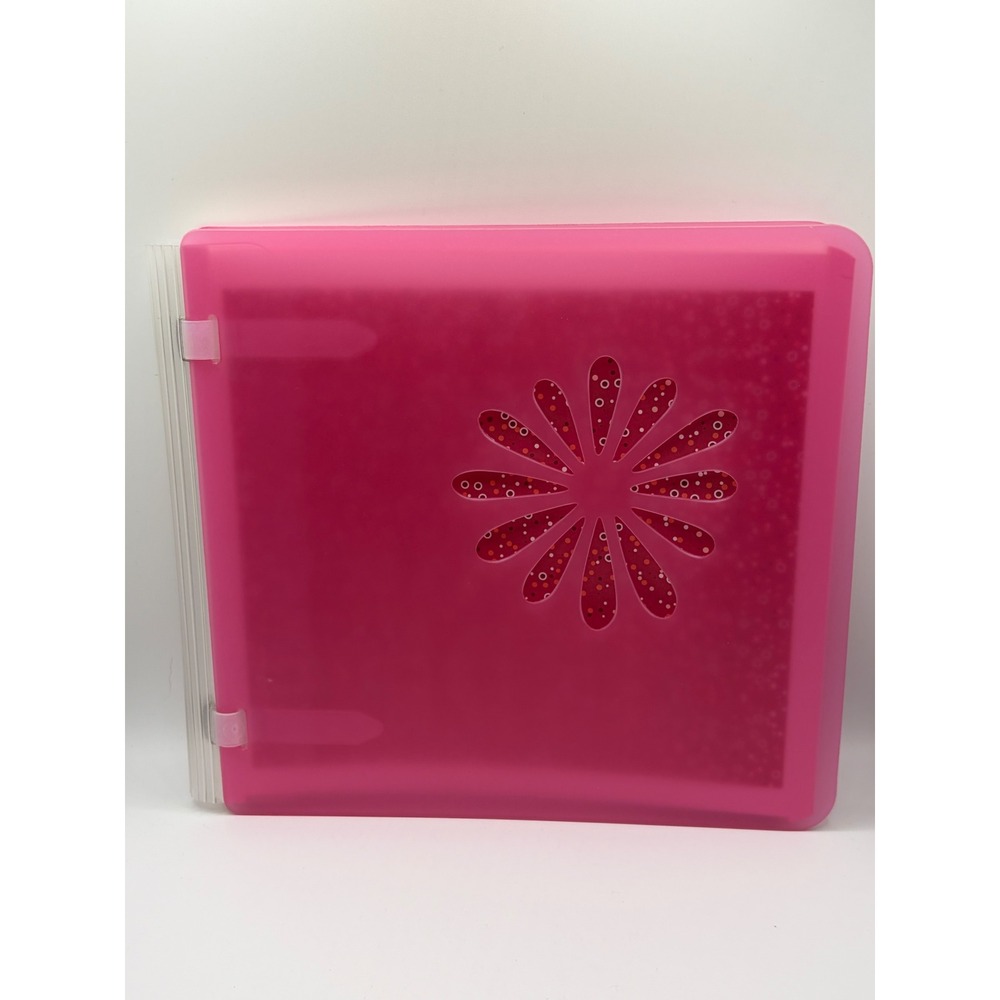 Creative Memories Pink Daisy 8x8 Scrapbook Album Translucent Cover Pink Red